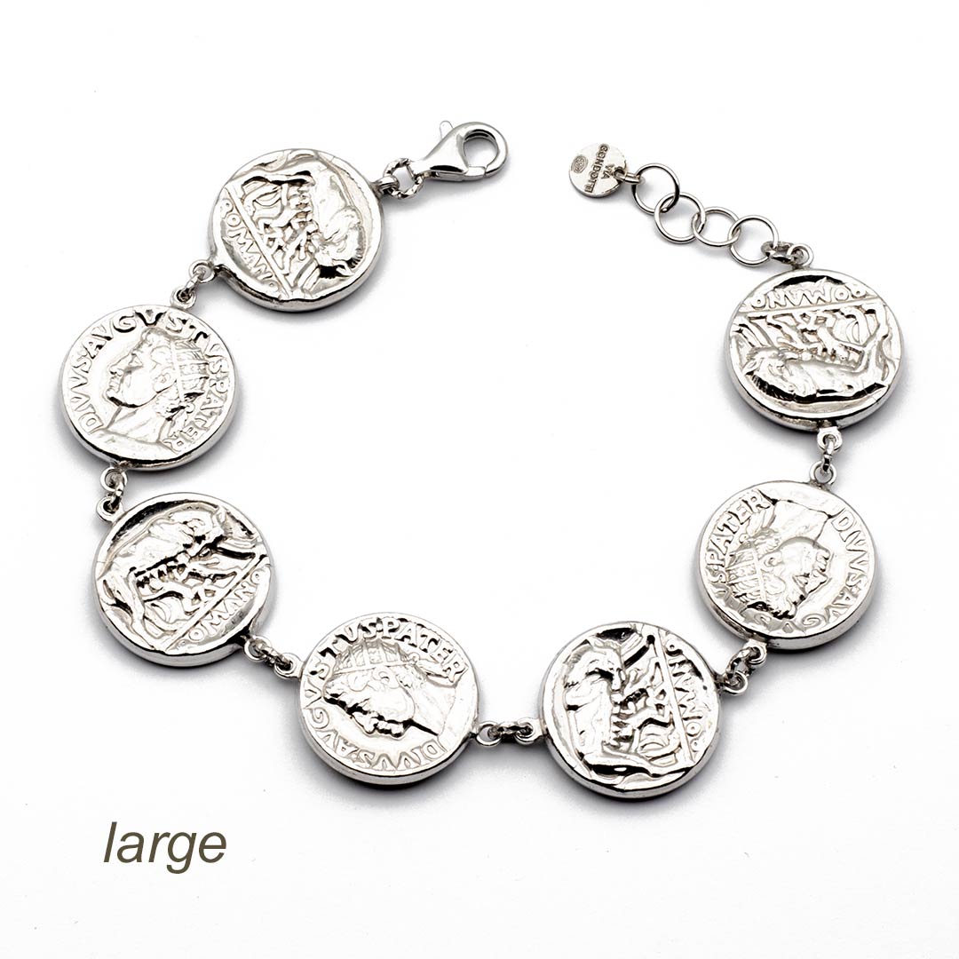 bracciale con monete in argento misura grande - via condotti store