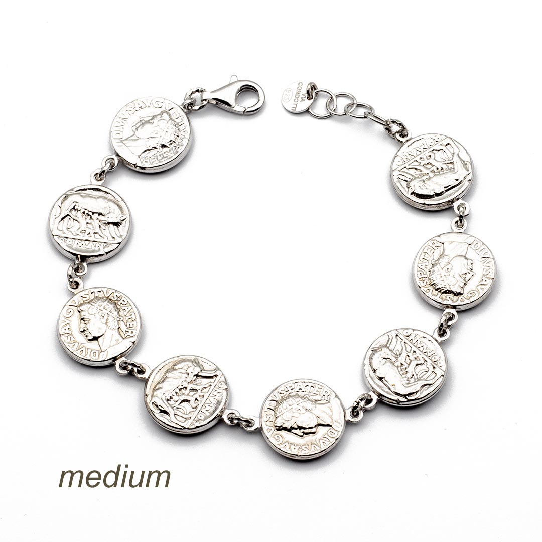 bracciale con monete in argento misura media - via condotti store