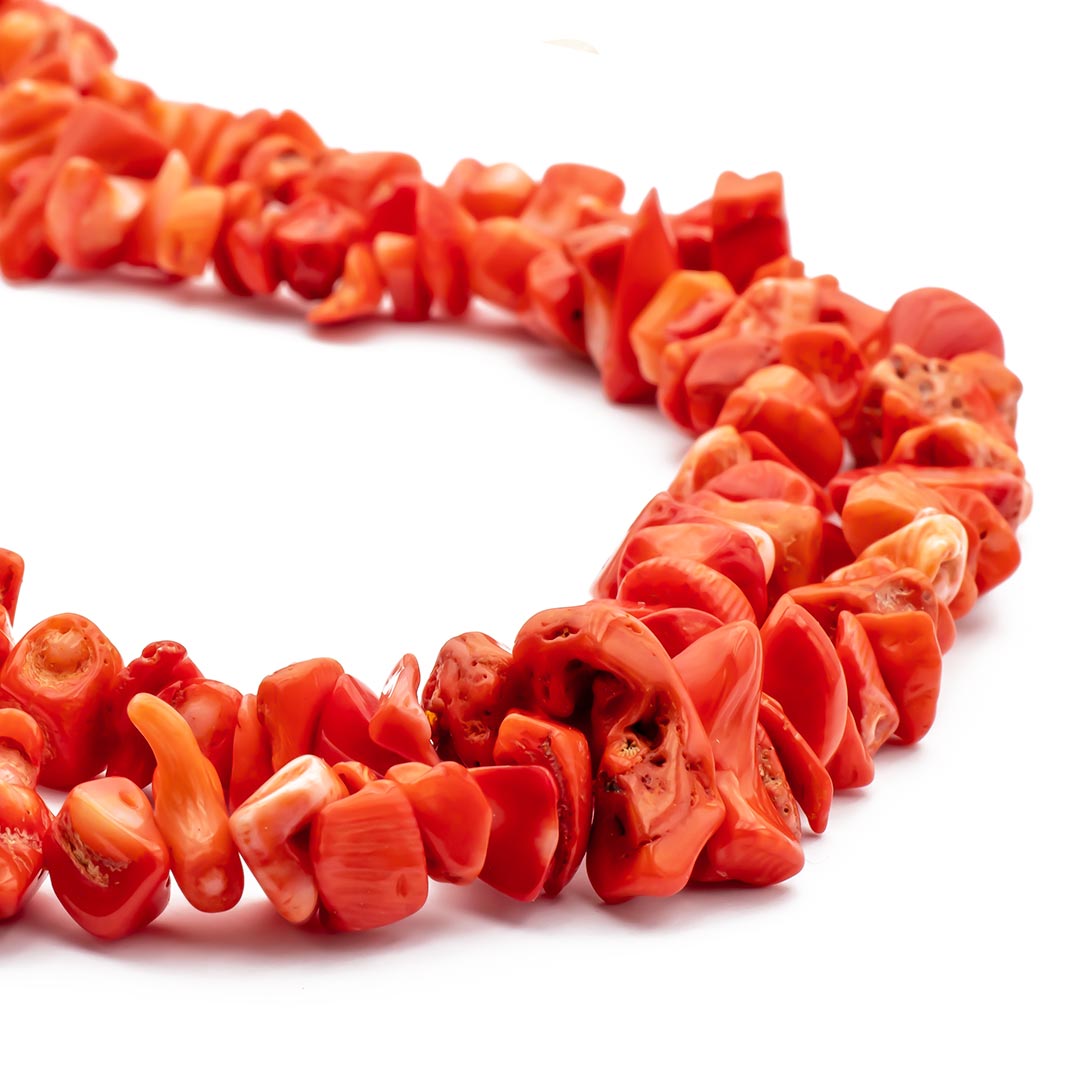 collana lunga in corallo bamboo grezzo - via condotti store