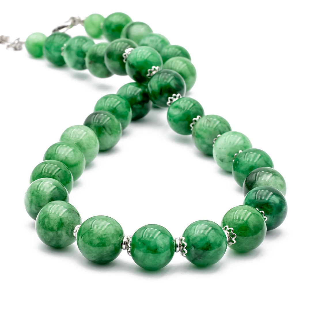 collana a sfere di giada verde - via condotti store