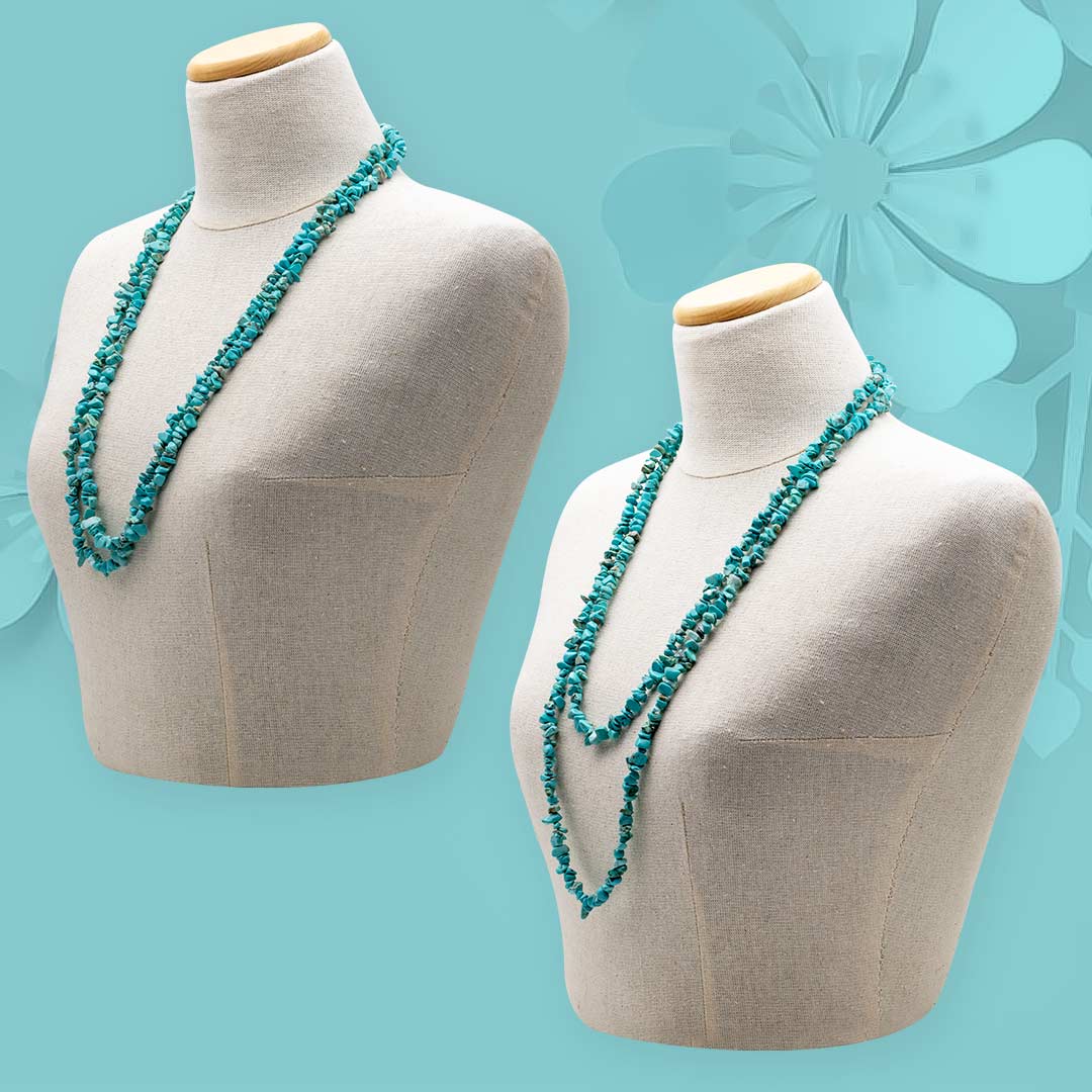 stessa collana di howlite lunga per due diversi modi di indossarla - via condotti store