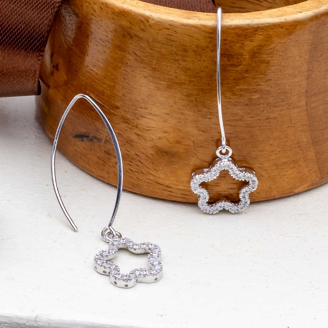 orecchini a fiore pendenti in argento - via condotti store