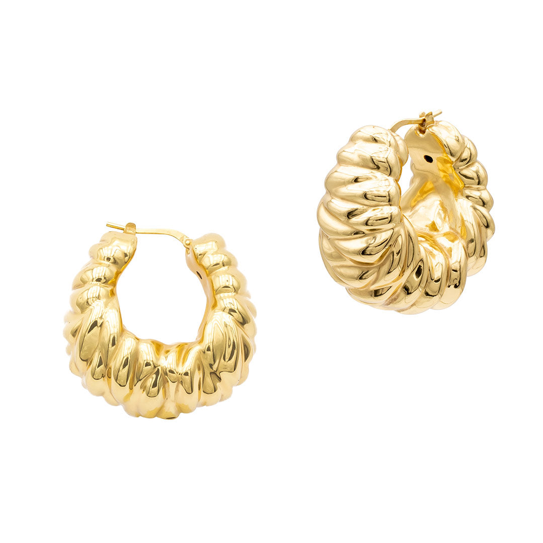 DONNA I Delicati orecchini a cerchio in oro con perline pavé, orecchini a cerchio minimalisti con perline scintillanti, regalo per lei - Italia