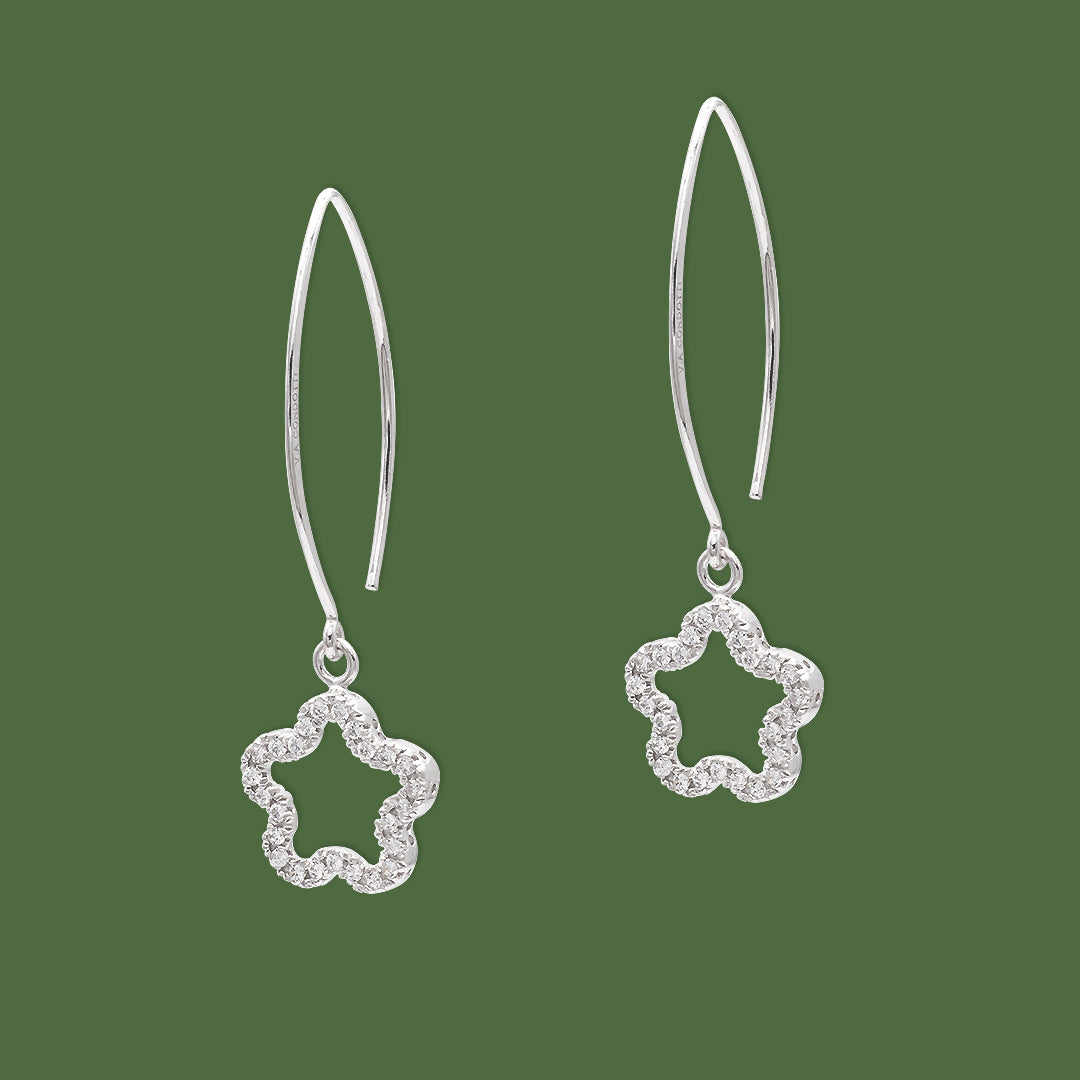 orecchini a fiori pendenti in argento 925 - via condotti store