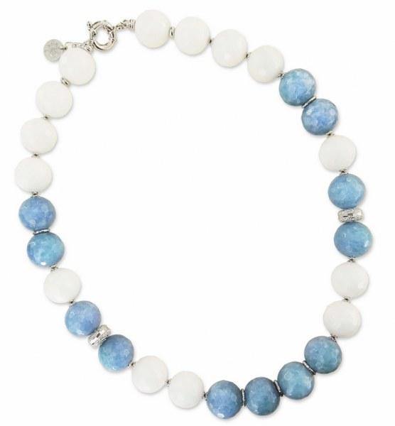 Collana in Argento con Quarzo Azzurro e Bianco - via condotti store