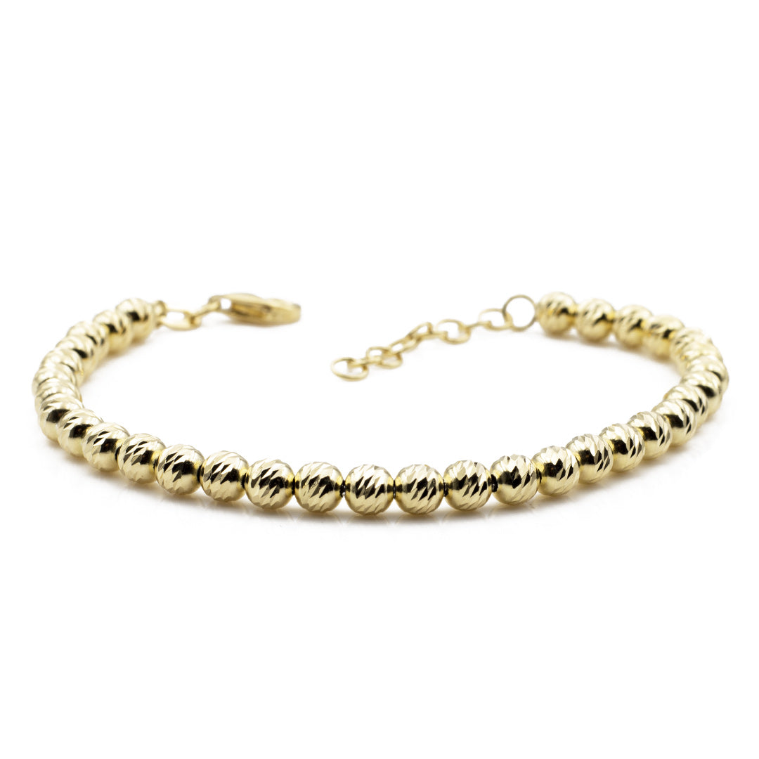 bracciale a sfere diamantate da donna in argento placcato oro - via condotti store