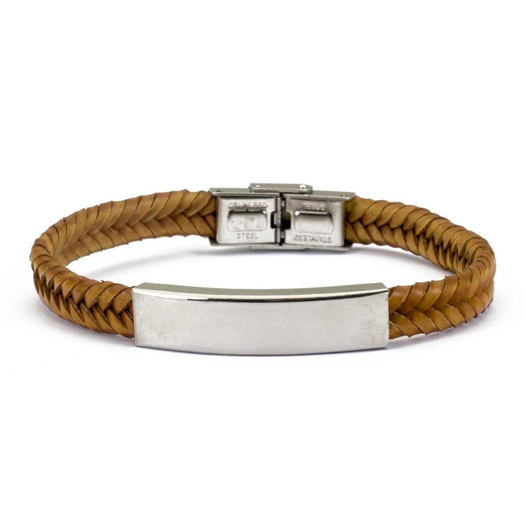 Casisto.J Bracciale pelle uomo, classico bracciale intrecciato a mano Blu marrone Nero braccialetto con magnetica fibbia
