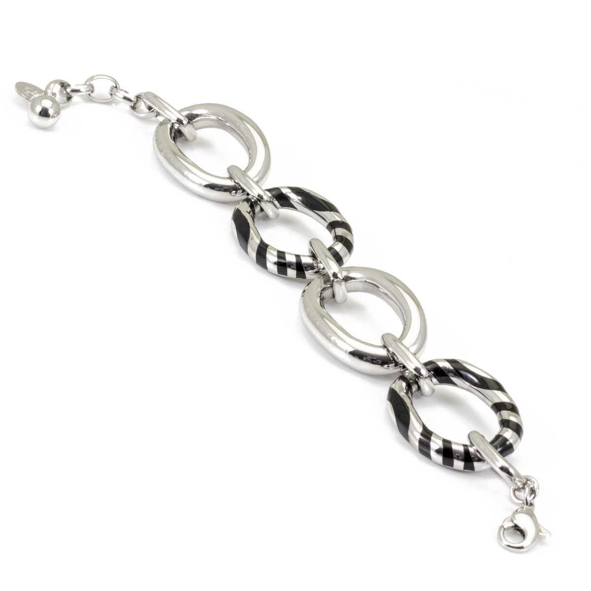 Bracciale da donna in Argento 925 e Resina nera - via condotti store