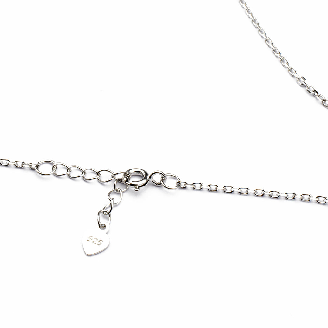 chiusura regolabile della collanina con pendente a cuore in argento 925 e zirconi colorati - via condotti store