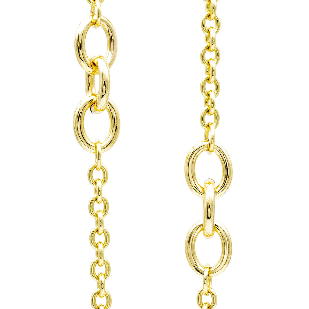 particolare della catena in bronzo placcato oro - via condotti store