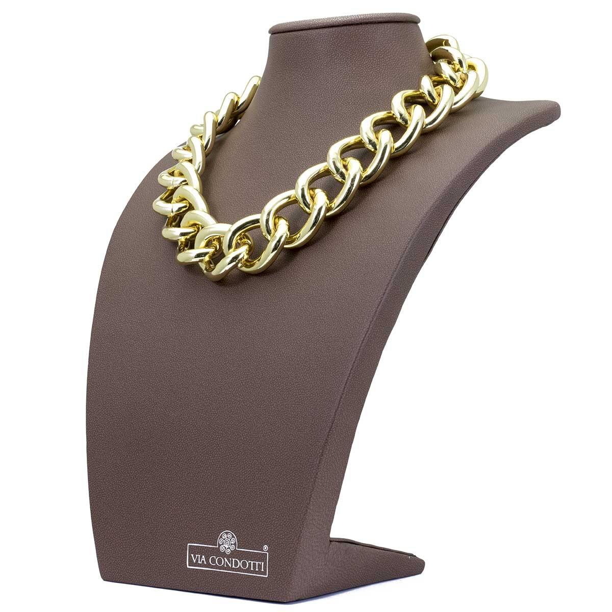 collana da donna catena maglia groumette in bronzo placcato oro Francesca Bianchi Design - Via Condotti Store