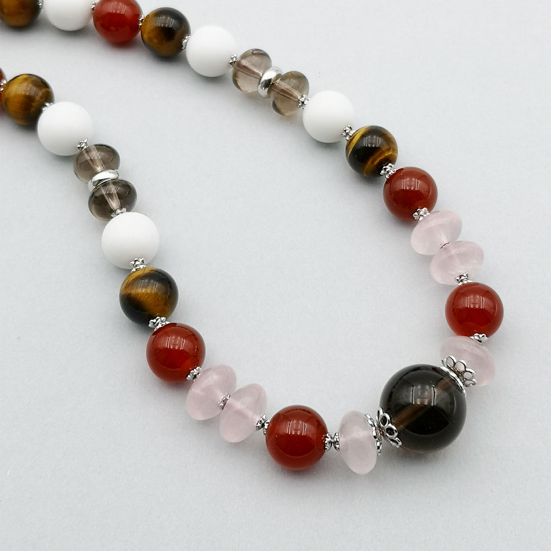 collana in argento e pietre dure semipreziose multicolore - via condotti store
