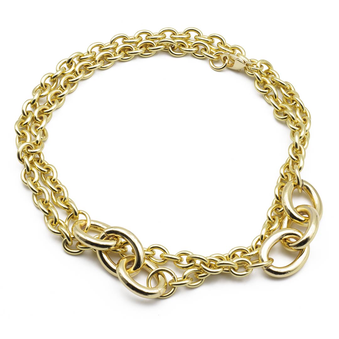 collana lunga o doppio giro francesca bianchi design in brpnzo placcata oro - via condotti store
