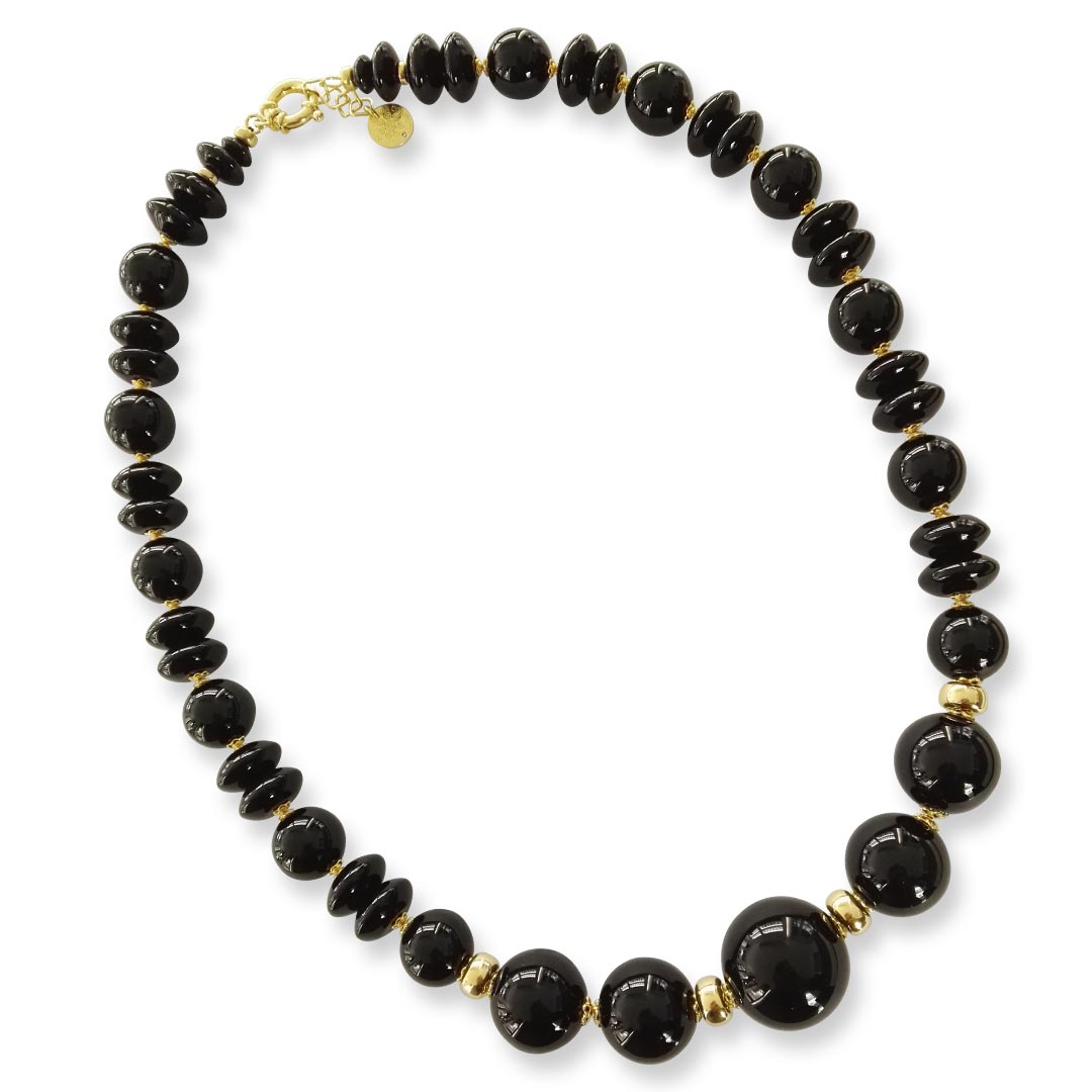 collana in argento e pietre dure semipreziose con onice naturale - via condotti store