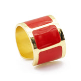 anello a fascia francesca bianchi design smaltato a mano colore rosso - via condotti store