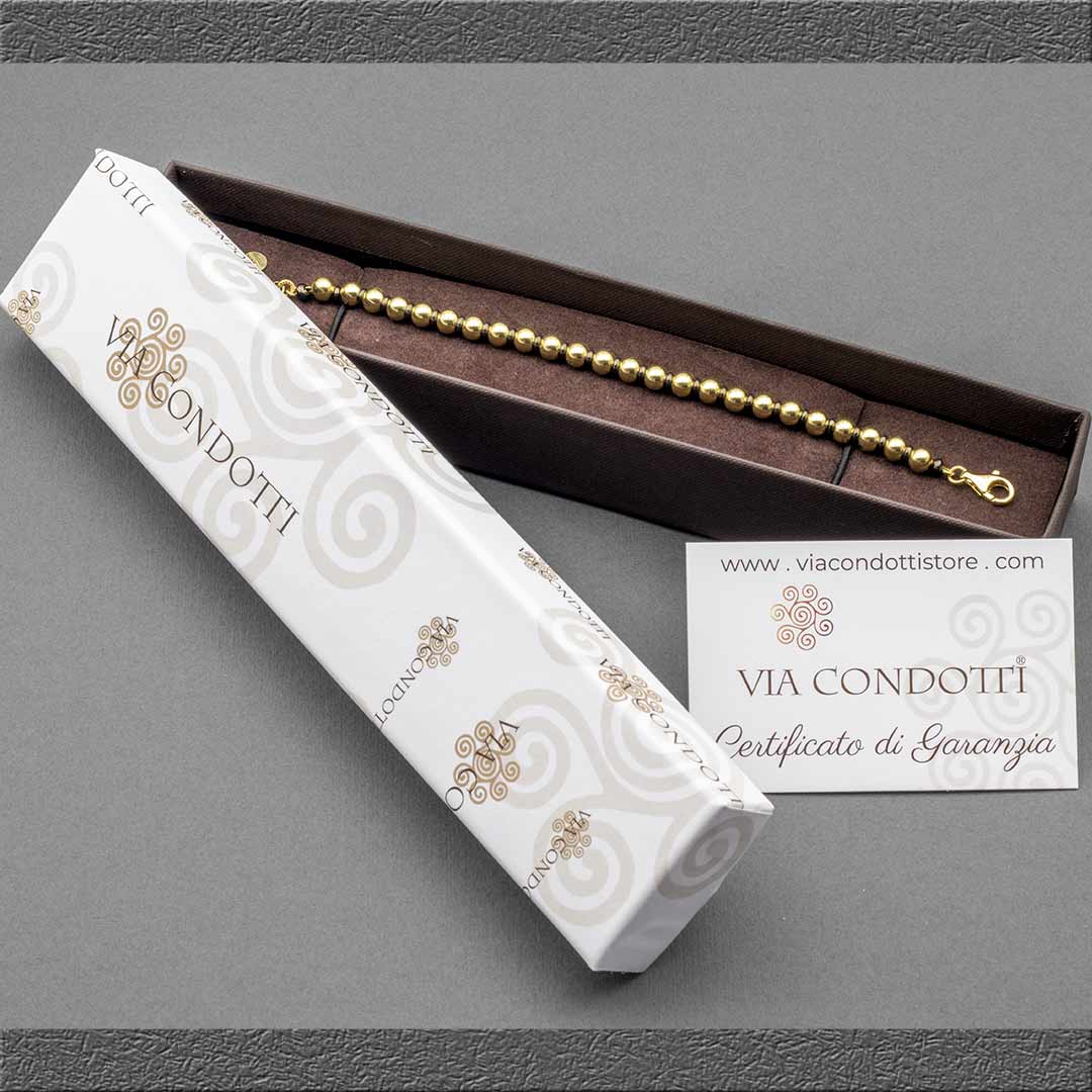 astuccio con all'interno il bracciale e la garanzia - via condotti store