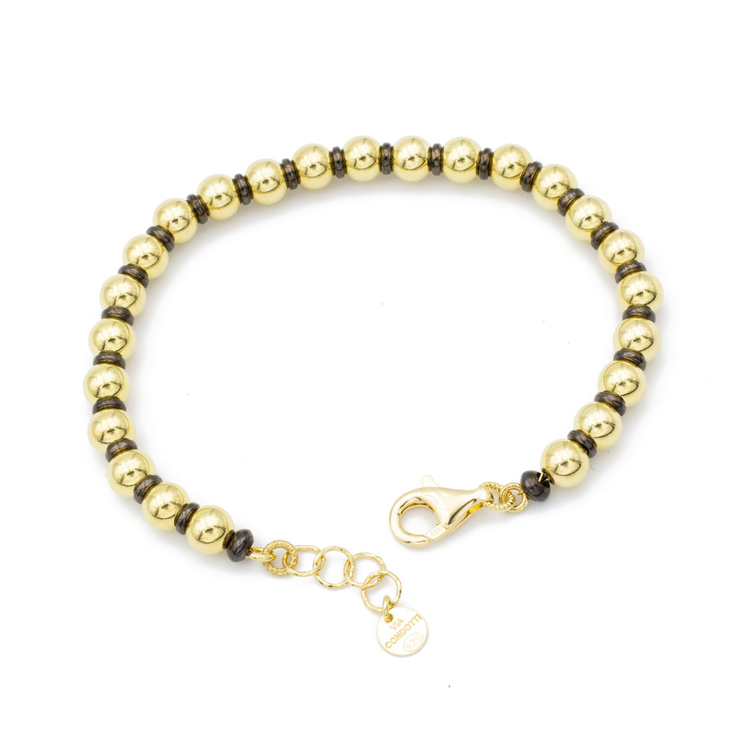 lunghezza regolabile da 18 a 20 centimetri del bracciale con sfere - via condotti store