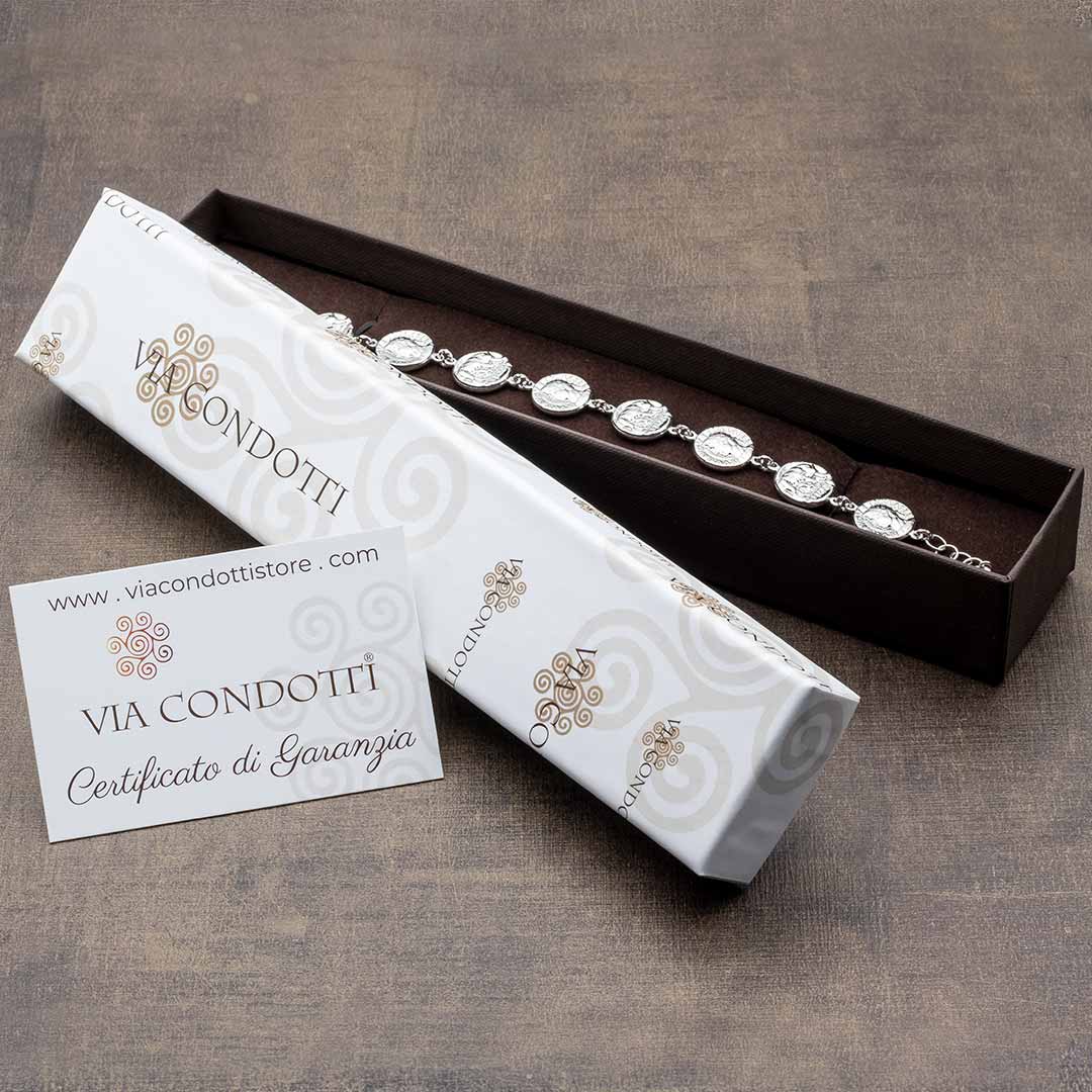 bracciale con monete confezione regalo e garanzia - via condotti store