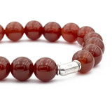 bracciale da uomo in corniola a sfere con inserto in argento 925 - via condotti store
