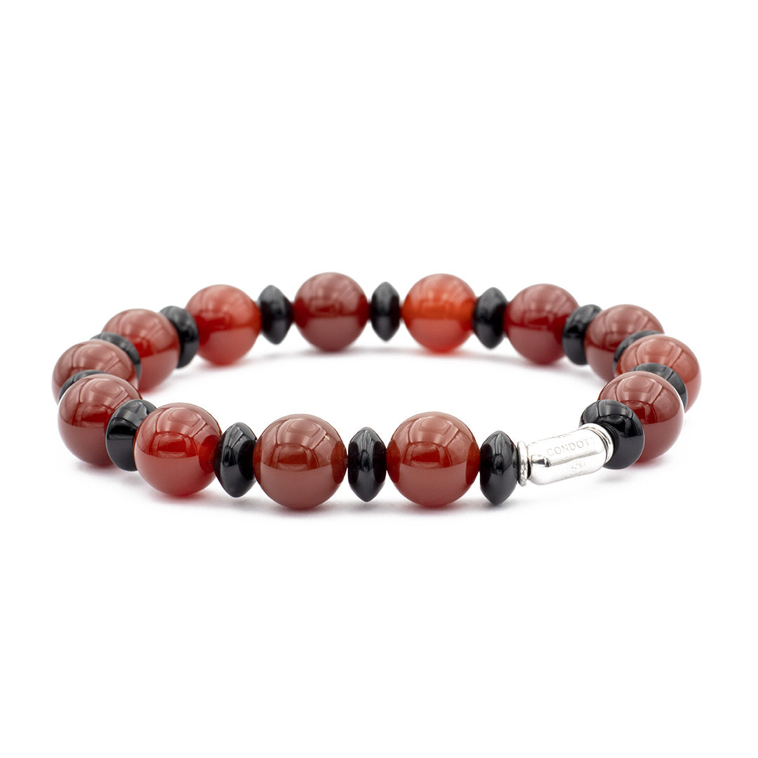 bracciale da uomo in corniola e onice naturali - via condotti store