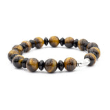 bracciale per uomo in occhio di tigre e onice naturale - via condotti store