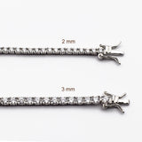 bracciale tennis da donna in argento rodiato e zirconi da 2 mm e 3 mm - via condotti store