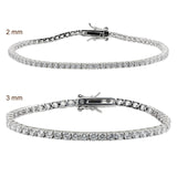 bracciale tennis in argento rodiato e zirconi da 2 e 3 mm - via condotti store