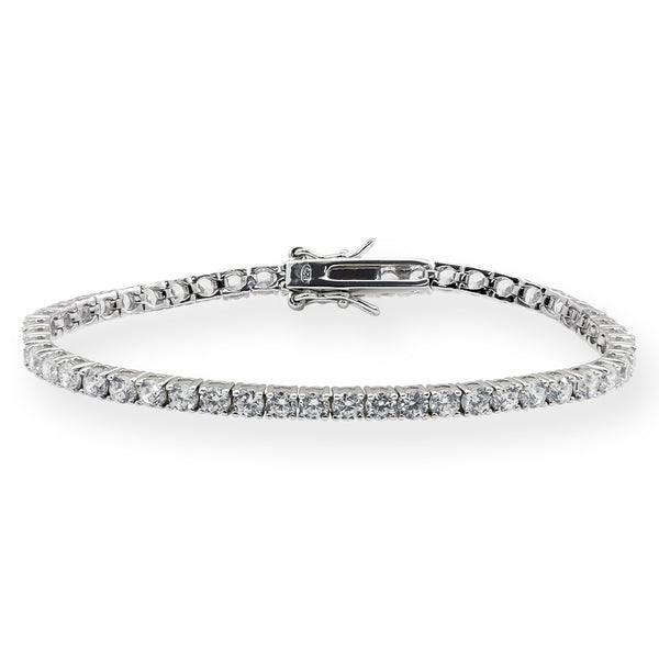 bracciale tennis in argento rodiato e zirconi - via condotti store