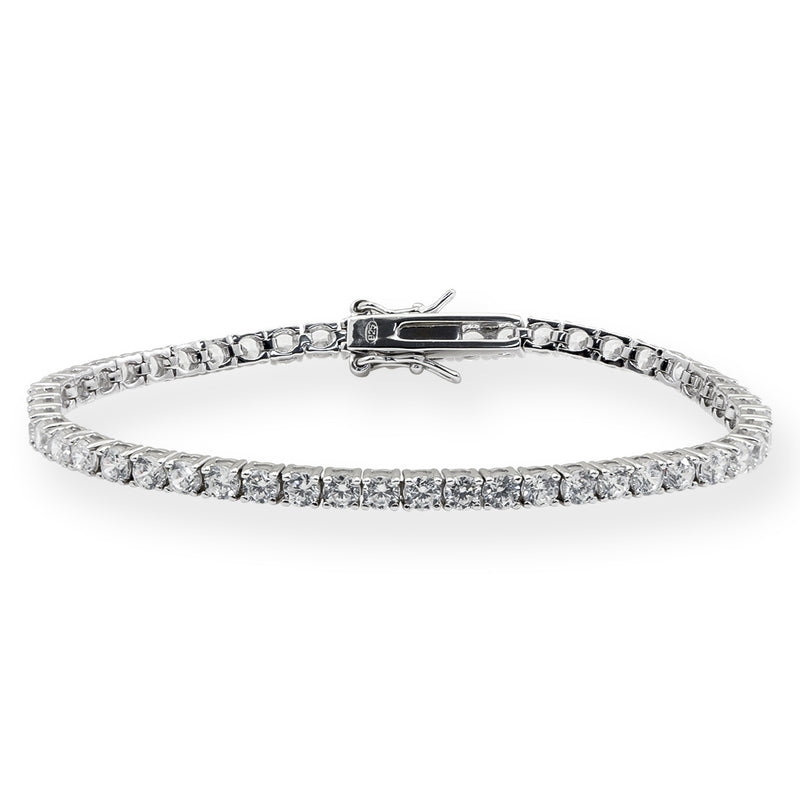 bracciale tennis in argento rodiato e zirconi - via condotti store
