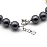 lunghezza regolabile della collana girocollo in perle grigie e oro con argento 925 - via condotti store