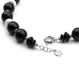 lunghezza regolabile del girocollo in onice e perle con argento 925 - via condotti store