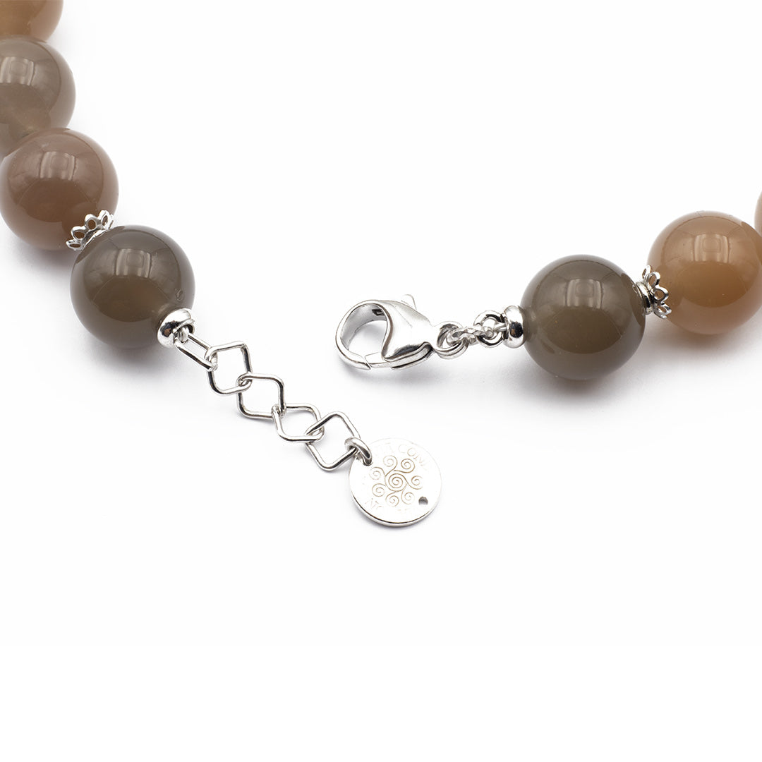 lunghezza regolabile della collana in pietra di luna da 48 a 50 centimetri - via condotti store