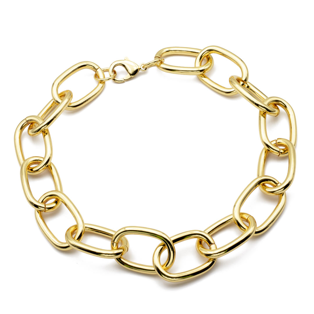 collana da donna con catena ovale grande placcata oro francesca bianchi design - via condotti store