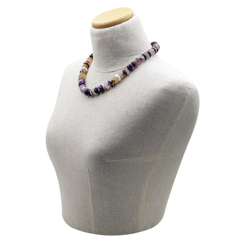 girocollo in pietre dure con agata viola naturale su manichino - via condotti store