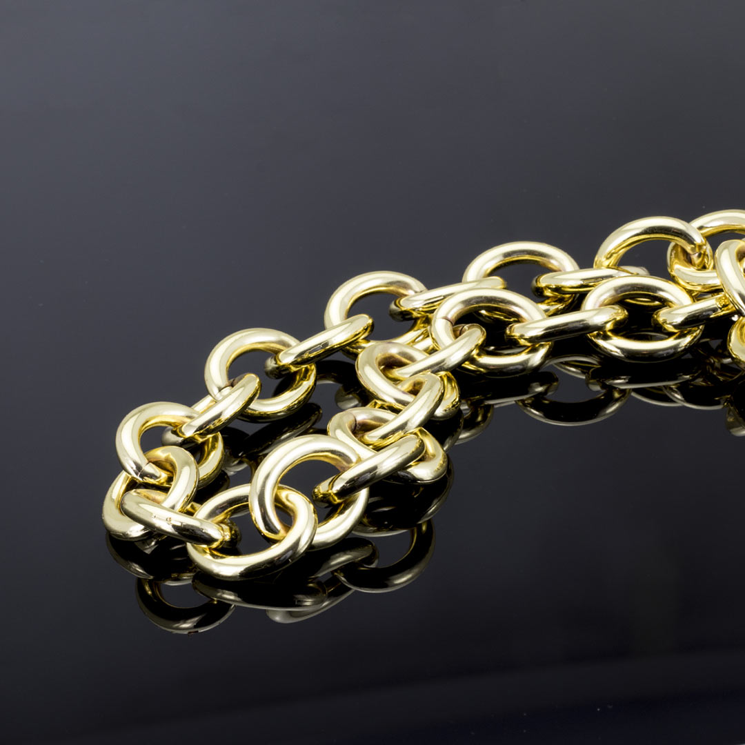 collana da donna con catena ovale in bronzo placcata oro francesca bianchi design - via condotti store