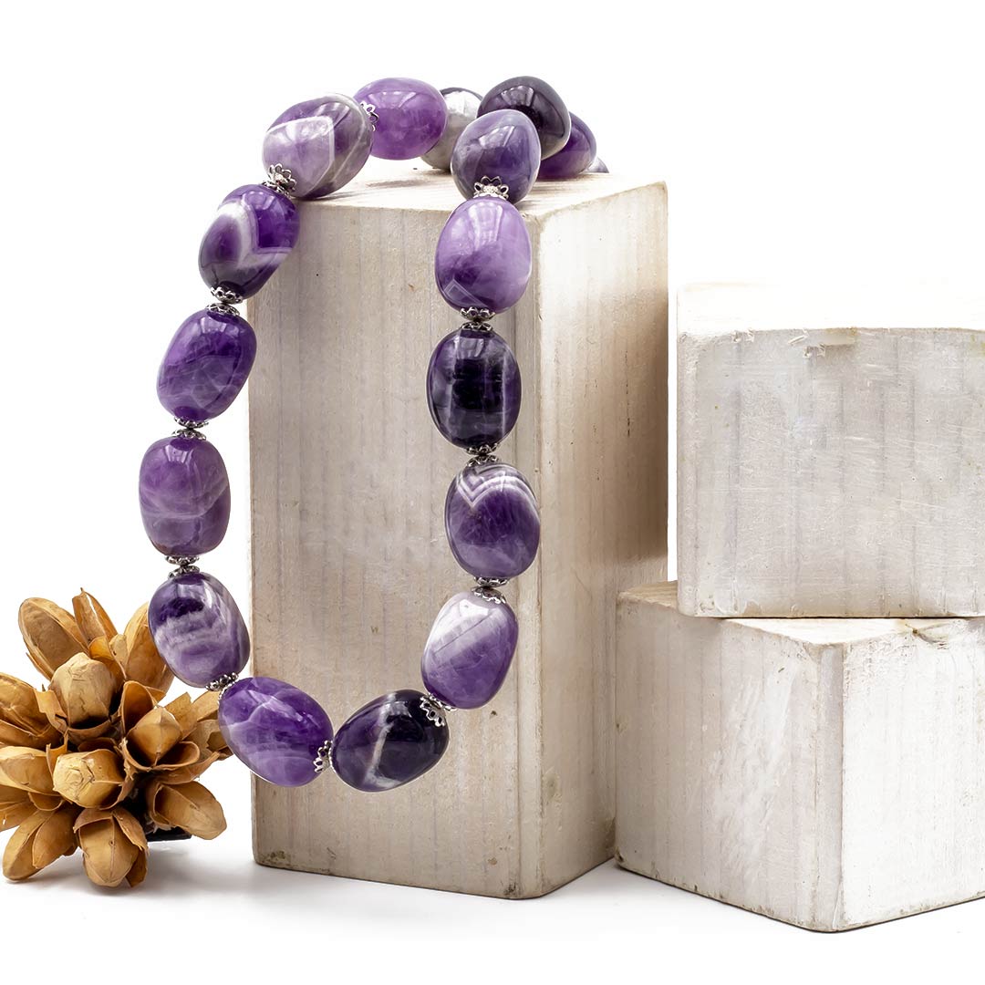 collana in pietre dure con ametista naturale irregolare - via condotti store