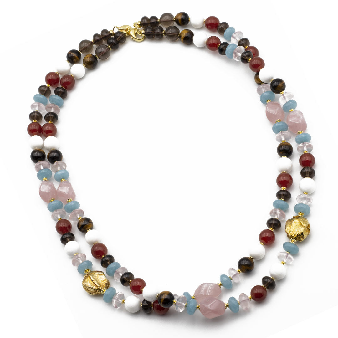 collana in argento e pietre dure semipreziose multicolore - via condotti store