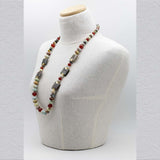 collana in amazzonite e corniola naturale con argento 925 su manichino - via condotti store