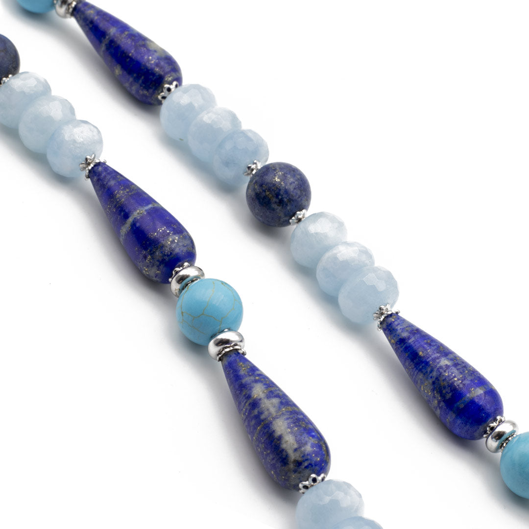 particolare delle gocce in lapislazzuli della collana - via condotti store