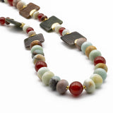collana in amazzonite e corniola naturale con argento 925 e pietre dure semipreziose - via condotti store