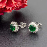 orecchini a lobo verde smeraldo zirconi e argento - via condotti store