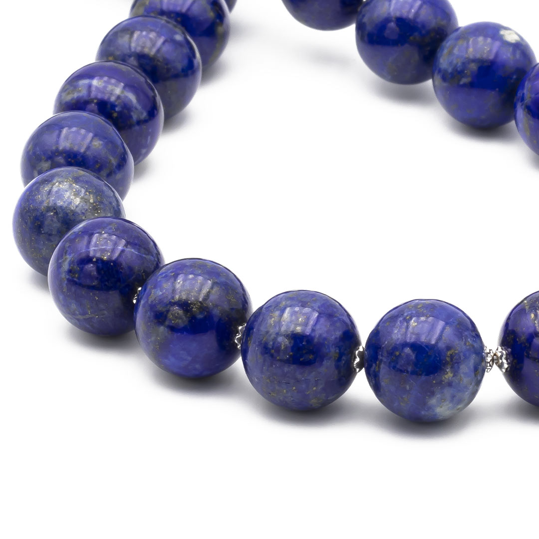 particolare della collana in pietre dure lapislazzuli e argento - via condotti store