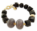 Bracciale in Argento, Onice nero e Onice grigio - via condotti store