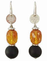 Orecchini in Argento,Quarzo citrino e Onice opaco - via condotti store