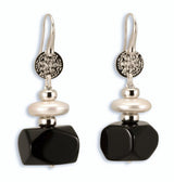 Orecchini in Argento con Onice e Perle - via condotti store