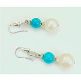 orecchini con turchese e perle scaramazze in argento - via condotti store