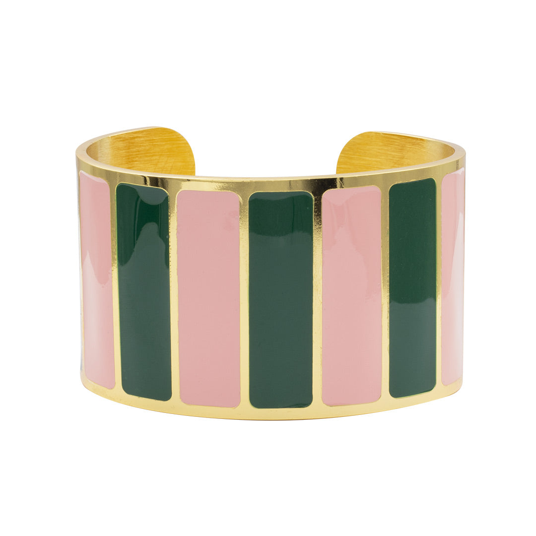 Bracciale francesca bianchi design linea circus smalto colore rosa e verde inglese - via condotti store