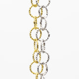 bracciale da donna con doppia catena a cerchi diamantata in argento placcato oro e rodiato - via condotti store