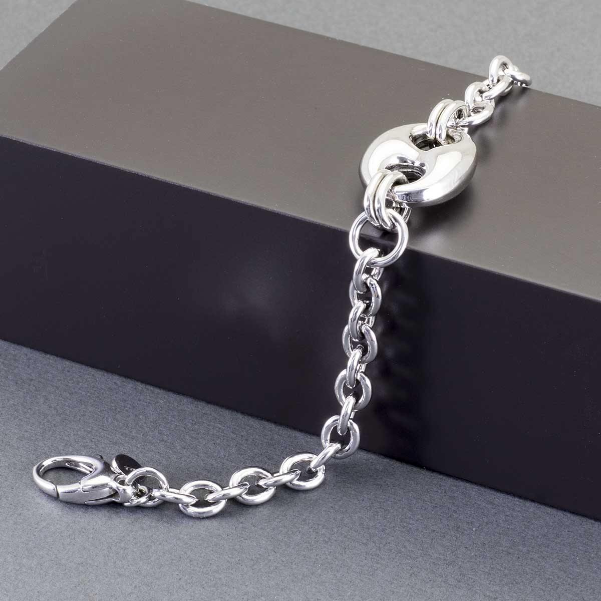 Bracciale da donna catena in Argento e motivo centrale maglia marinara - via condotti store