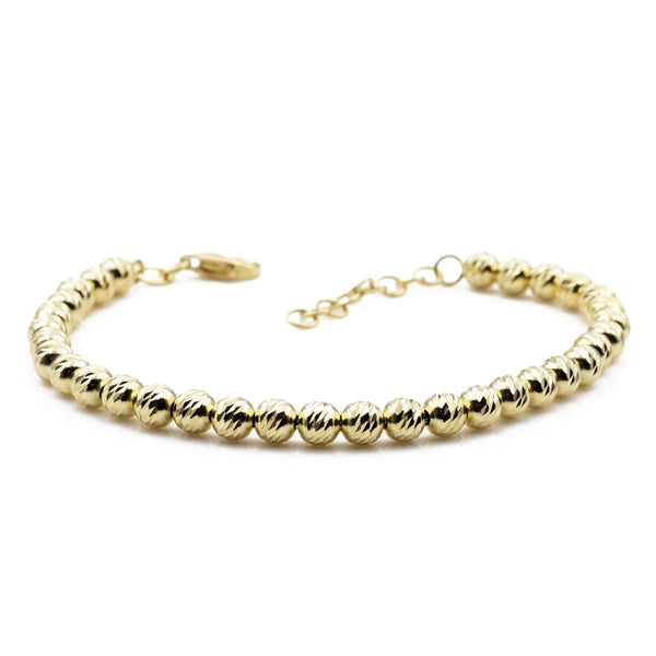 bracciale a sfere diamantate da donna in argento placcato oro - via condotti store